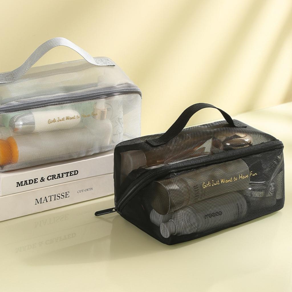 Косметичка, Большая вместимость, Дышащая, Сетчатая сумка, Сумка для туалетных принадлежностей, Сумка для хранения