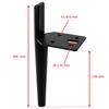 Set of 4 sofa legs, black pin, height 15 cm