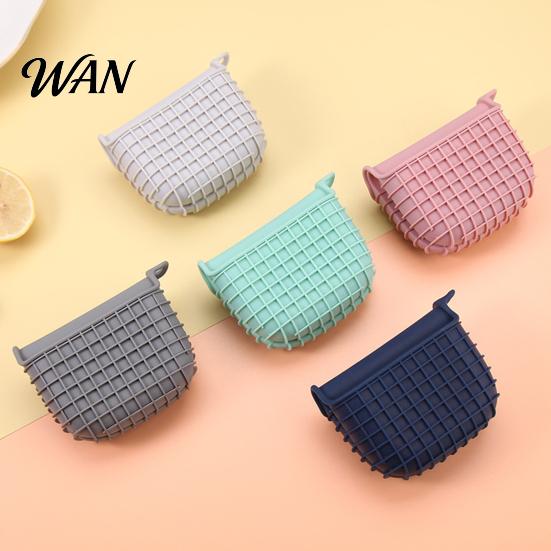 Baking Gloves 2Pcs Silicone Oven Mitts Heat Resistant Thick Grid Pattern Non-Slip for Microwave Kitchen Accessory Temperature Clip