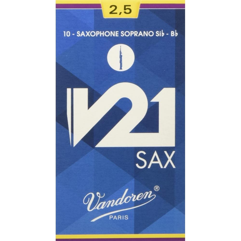 Vandoren Soprano Saxophone Reed V21 Hardness: 2-12 (10 Pieces)