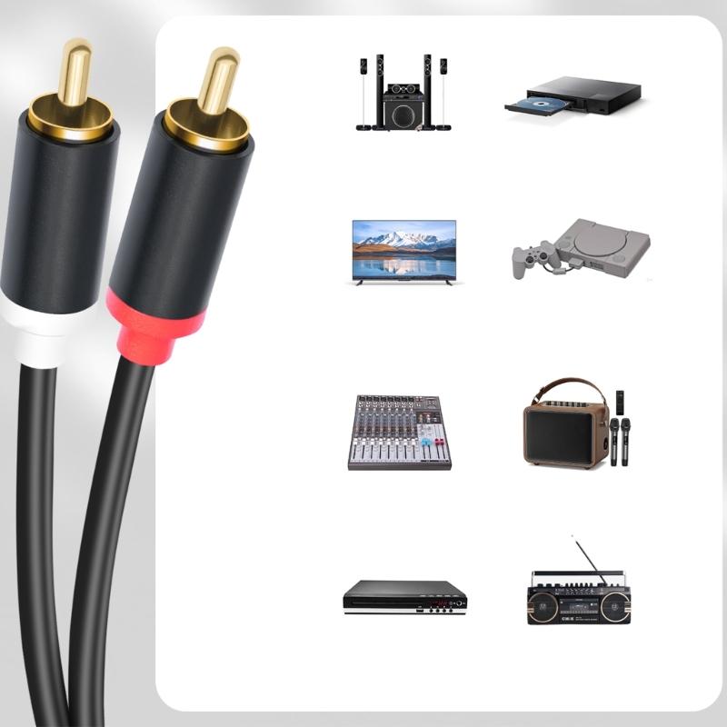 1/4inch to 2RCA Sound Cable 6.35mm to Double 2RCA Insert Cable Y Splitter Cable Bidirectional Interconnection