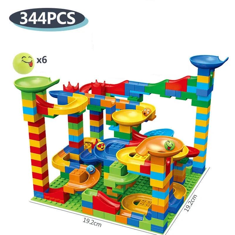 84-514 шт., небольшие мраморные блоки для бега, лабиринт, шариковая дорожка, строительные блоки, пластиковая воронка, горка, сборка, кирпичи «сделай сам», детский подарок