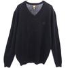 Pretty Green Wool Blend One Point Embroidery Long Sleeve V Neck Sweater Men's Used
