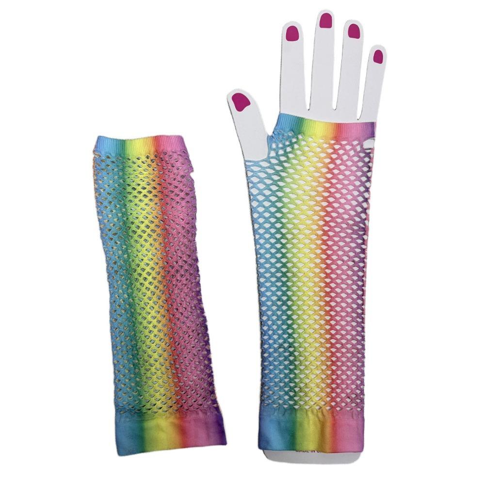 5 pairs 9.06in Elbow Length Fishnet Fingerless Gloves Social Party Decorative Arm Piece