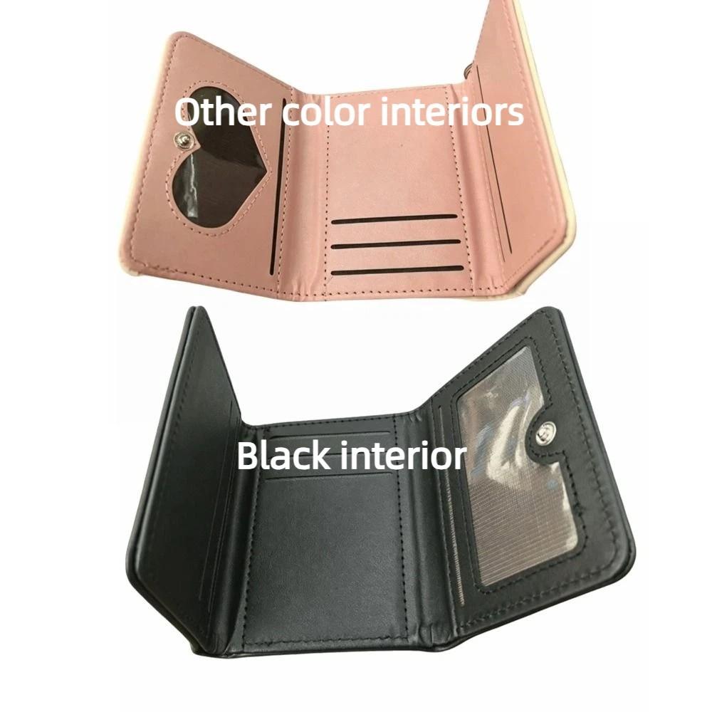 Cute Pattern Cartoon Trifold Wallet Korean-Style Pu Leather Coin Purse Card Holder Daily Outings