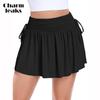 Charmleaks Женская теннисная юбка-шорты Юбка для гольфа Спортивные юбки Женские юбки для тренировок с шортами Высокая талия