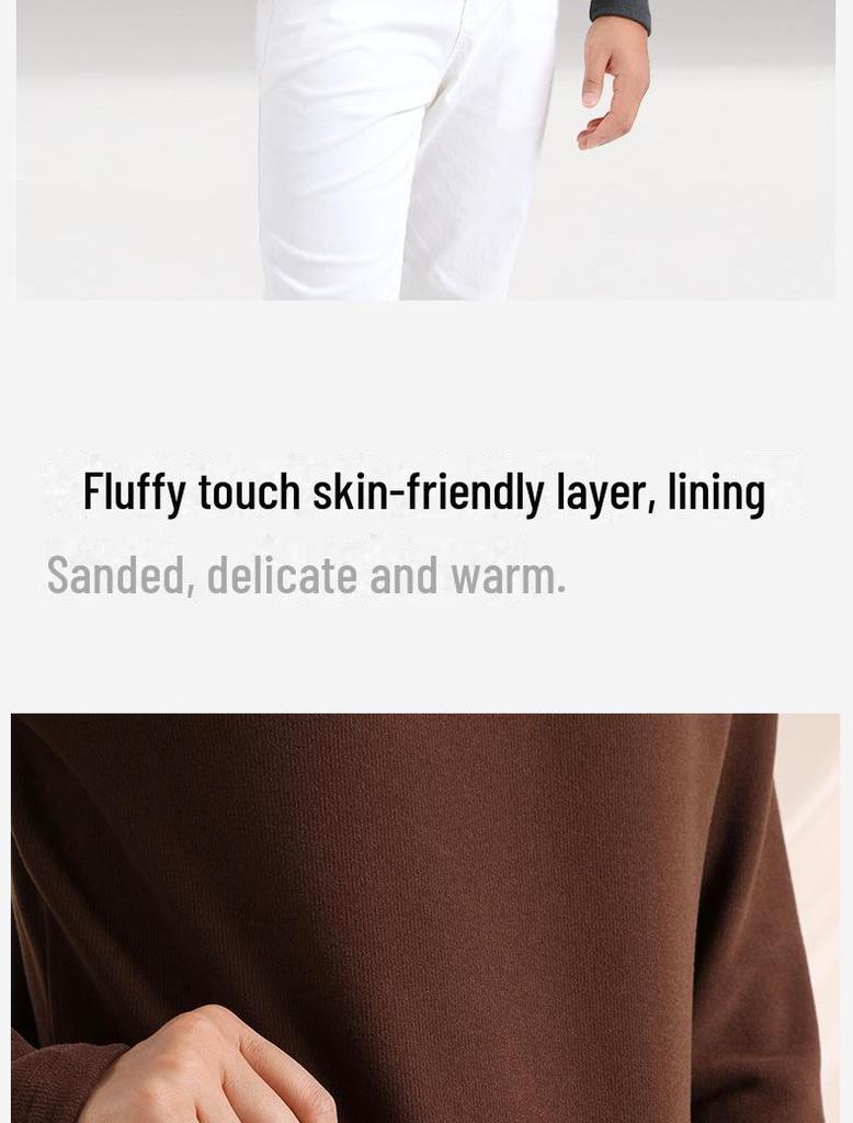 Женская терморубашка из утолщенного бархата с полувысоким воротником на осень