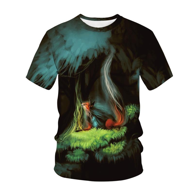 Kawaii Animals Foxes 3D Printed Kids T Shirt Fashion Casual Cartoons T Shirt Boys Girls Детская одежда для девочек