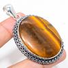 Tiger Eye Handmade 925 Sterling Silver Jewelry Pendant 2.56" y0L24