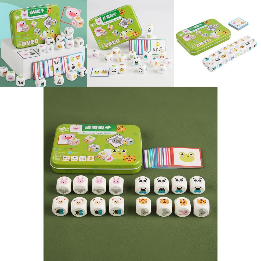 Деревянная игра-головоломка с кубиками-животными для детей, развивающая образование и концентрацию, интерактивная настольная игра
