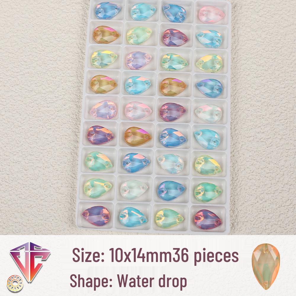 Флуоресцентные мокка каплевидные стразовые бусины - Ручная работа DIY Двухдырочные плоские аксессуары