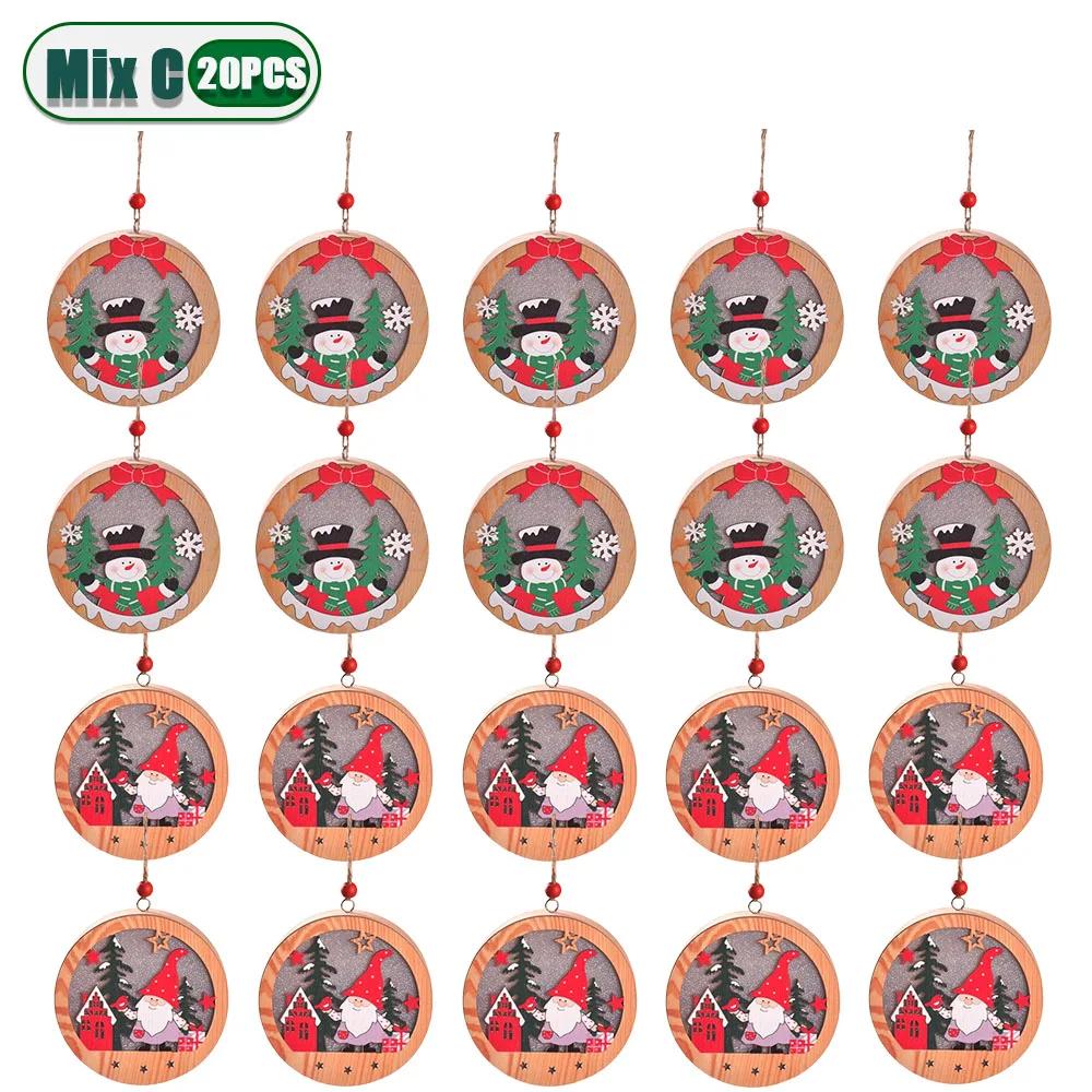 Christmas Decoration LED Illuminated Christmas Tree Hanging Santa Claus Snowman Deer Night Lights Christmas Decoration Hanging