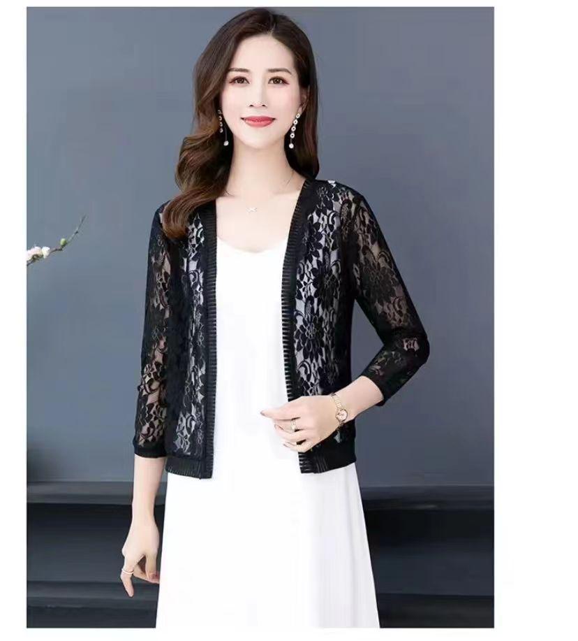 Кружевной кардиган-шаль Легкая дышащая куртка с солнцезащитой с подходящей юбкой и топом