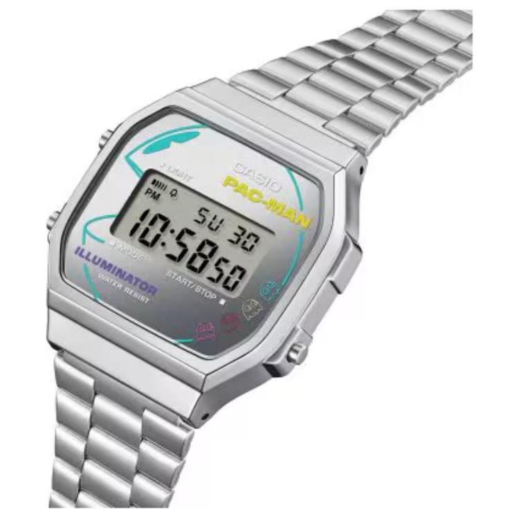Casio Часы с кварцевым механизмом и металлическим ремешком, унисекс, серый циферблат A168WEPC-7AJR