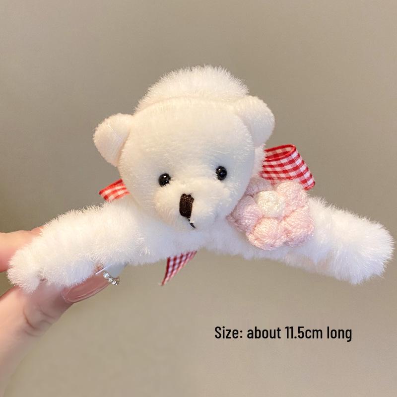 Осень/Зима 2025 Плюшевый мех норки Любовное сердце Стразы Зажим-краб для волос для женщин