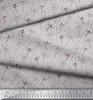 Soimoi Black Poly Crepe Fabric Dot|Leaves & Floral Artistic Decor Fabric Printed BTY 42 Inch