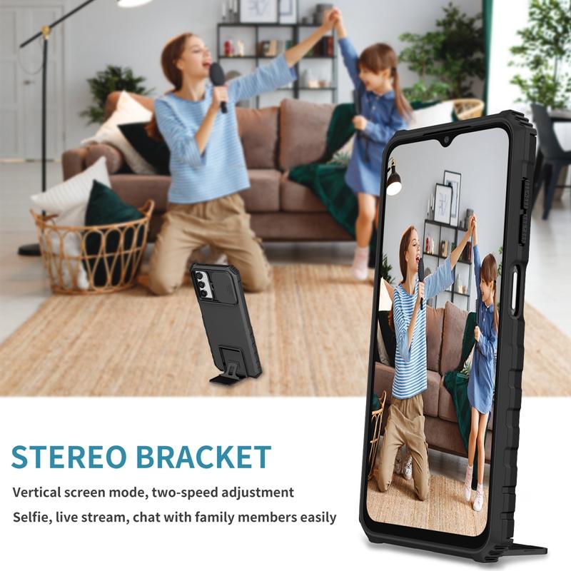 Противоударный кронштейн-держатель, бронированные чехлы для телефонов Samsung Galaxy A13 A23 A33 A53 A73, силиконовый бампер, задняя крышка