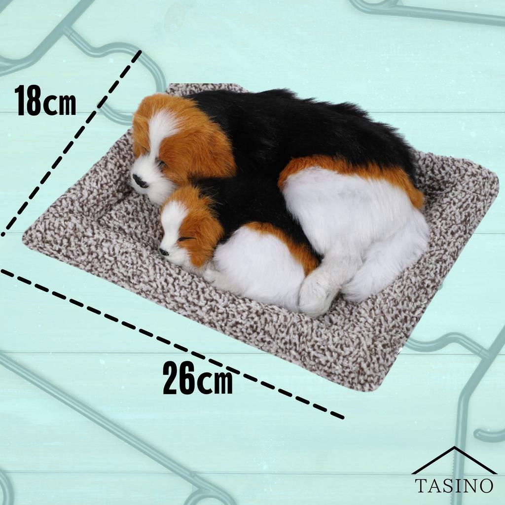 TASINO Dog Plush Toy Figurine 26 X 18 Cm Realistic Cute Lifelike Parent and (Beagle Child)