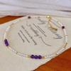 Retro Natural Royal Amethyst With Shijia Cold White Pearl Necklace Female Gypsy Collarbone Chain