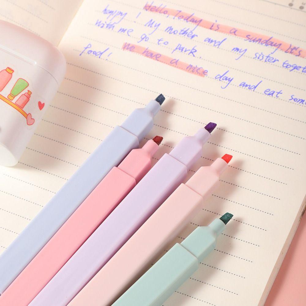 Double Headed Highlighter Pens Fluorescent Colored Markers Pens New Pastel Highlighters School