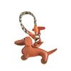 PU Leather Animals Keyring Hanging Ornament Mini Car Key Accessories Dachshund Dog Keychain  Men