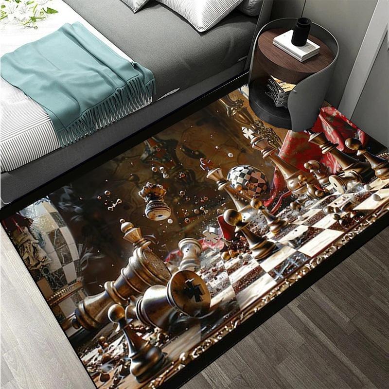 Интеллектуальная игра Шахматы Печатный Ковер Король Королева Ладья Слон Конь Пешка Гостиная Диван Сетка Напольный Коврик ковры