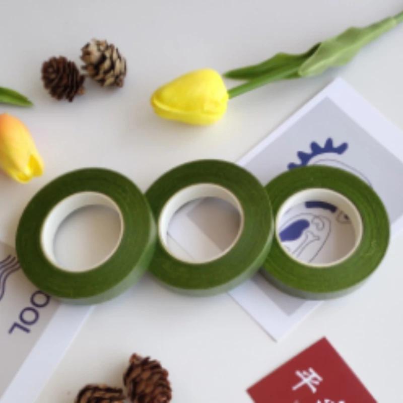 30 ярдов 12 мм цветочная лента для стеблей корсажей петлица искусственный цветок тычинки обертка флорист зеленые ленты нейлоновые принадлежности для цветов