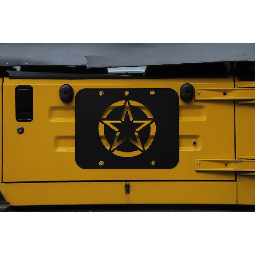 Car Spare Tire Carrier Delete Filler Plate Cover Tailgate Tramp Stamp for Jeep Wrangler TJ 1997-2006 Exterior Accessories Black