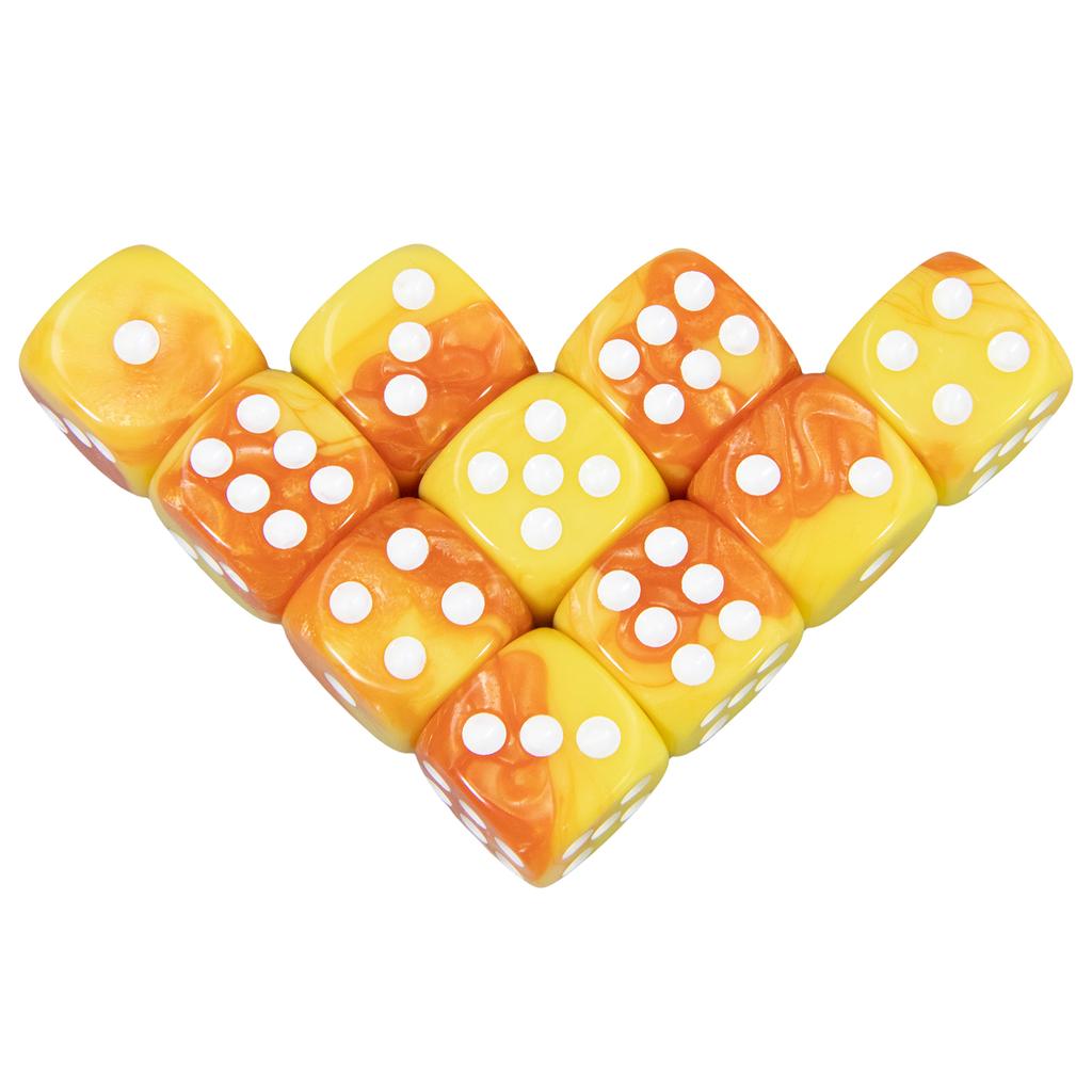 10Pcs Polyhedral Dices Set 6 Sided D6 16mm for DND Props Games Party Accessaries Mixed Color Dices