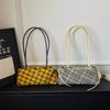 Retro Striped Plaid Shoulder Bags Simple Style Long Strap Underarm Bag Zipper Bow Handbags  Women
