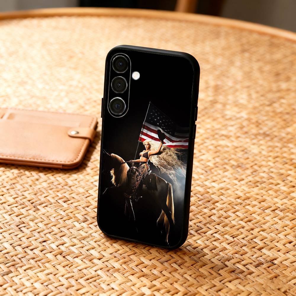 Singer B-Beyonce Cowboy Carter Phone Case For Samsung A73,72,71,53,52,51,22,91,80, Soft Black Cover