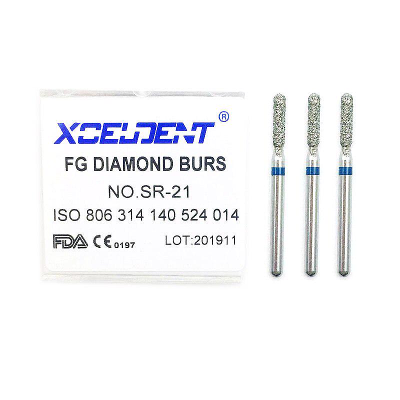 10 шт., стоматологические алмазные боры, высокоскоростные наконечники для полировки, отбеливания, стоматологические высокоскоростные боры SR-21