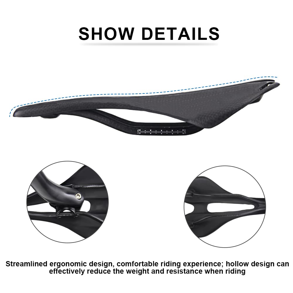 Road Bike Carbon Saddle, RXL SL Mountain Bike Saddle 270-141mm 3K Matte