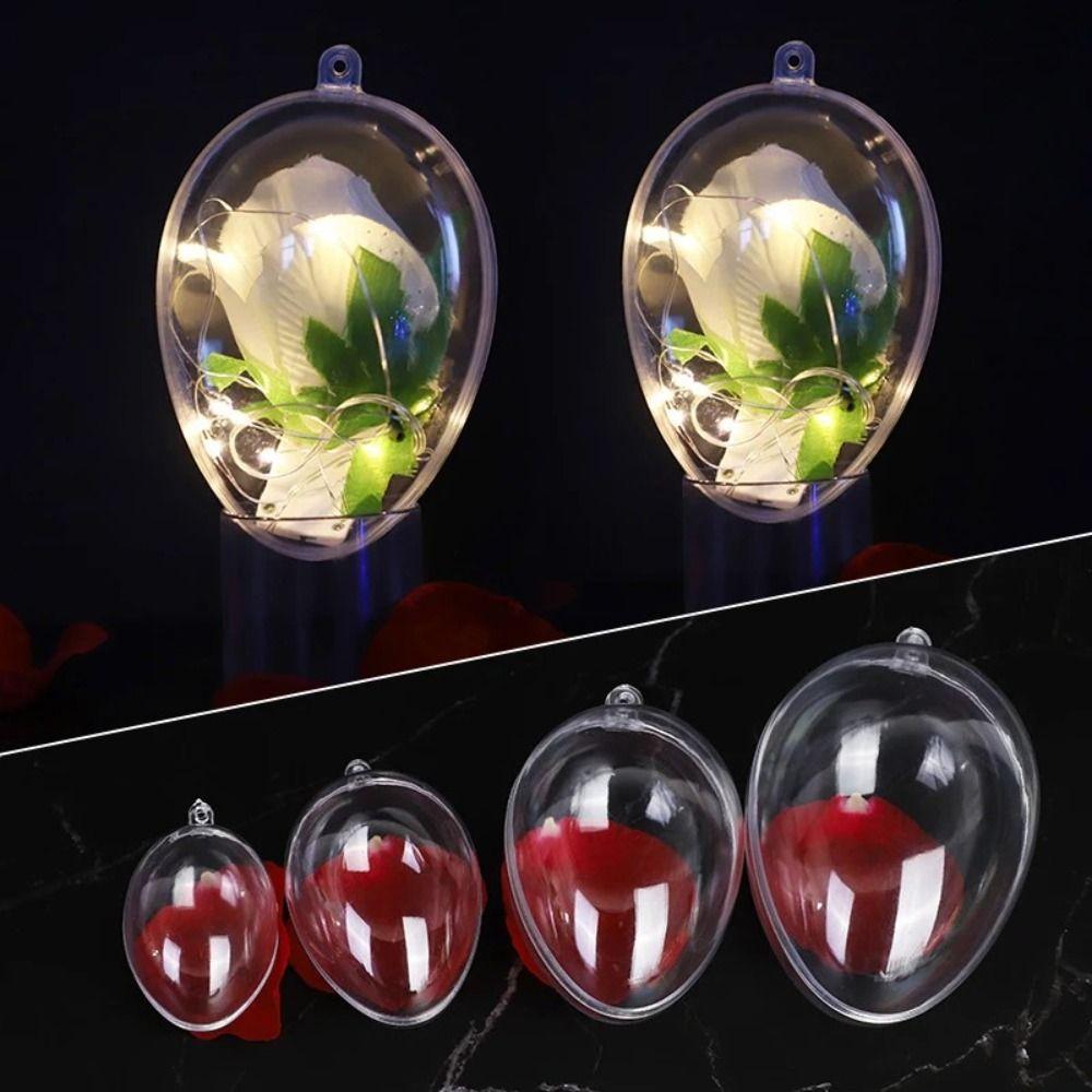 5PCS Party Supplies Transparent Ball Egg Shape Candy Box Home Decoration Easter Eggs