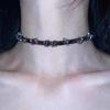 Готический Коричневый Винтажный Неправильный Металлический Круг Тонкая Кожаная Чокер-Ожерелье Сладкий Крутой Ретро Кожаный Ошейник Чокер Украшение Y2K