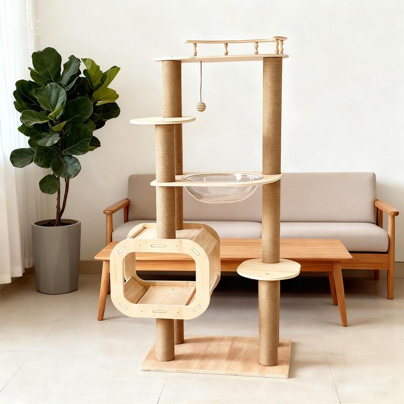 Multi-Level Cat Tree with Space Capsule Condo