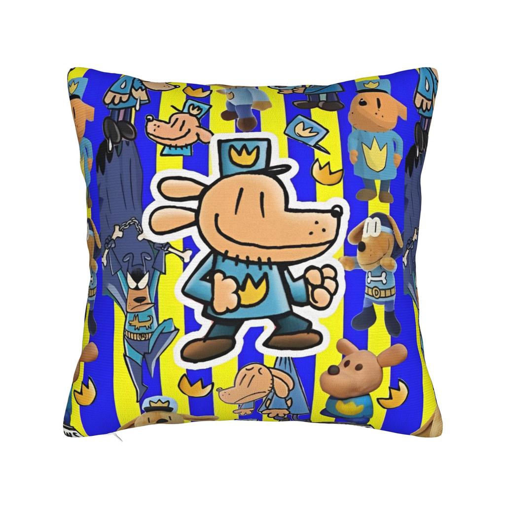 Dog Man Dogman Movie Comic Square Pillow Cases Cartoon Cushion Cover Creative Zippered Decorative Pillowcase for Sofa 40x40cm