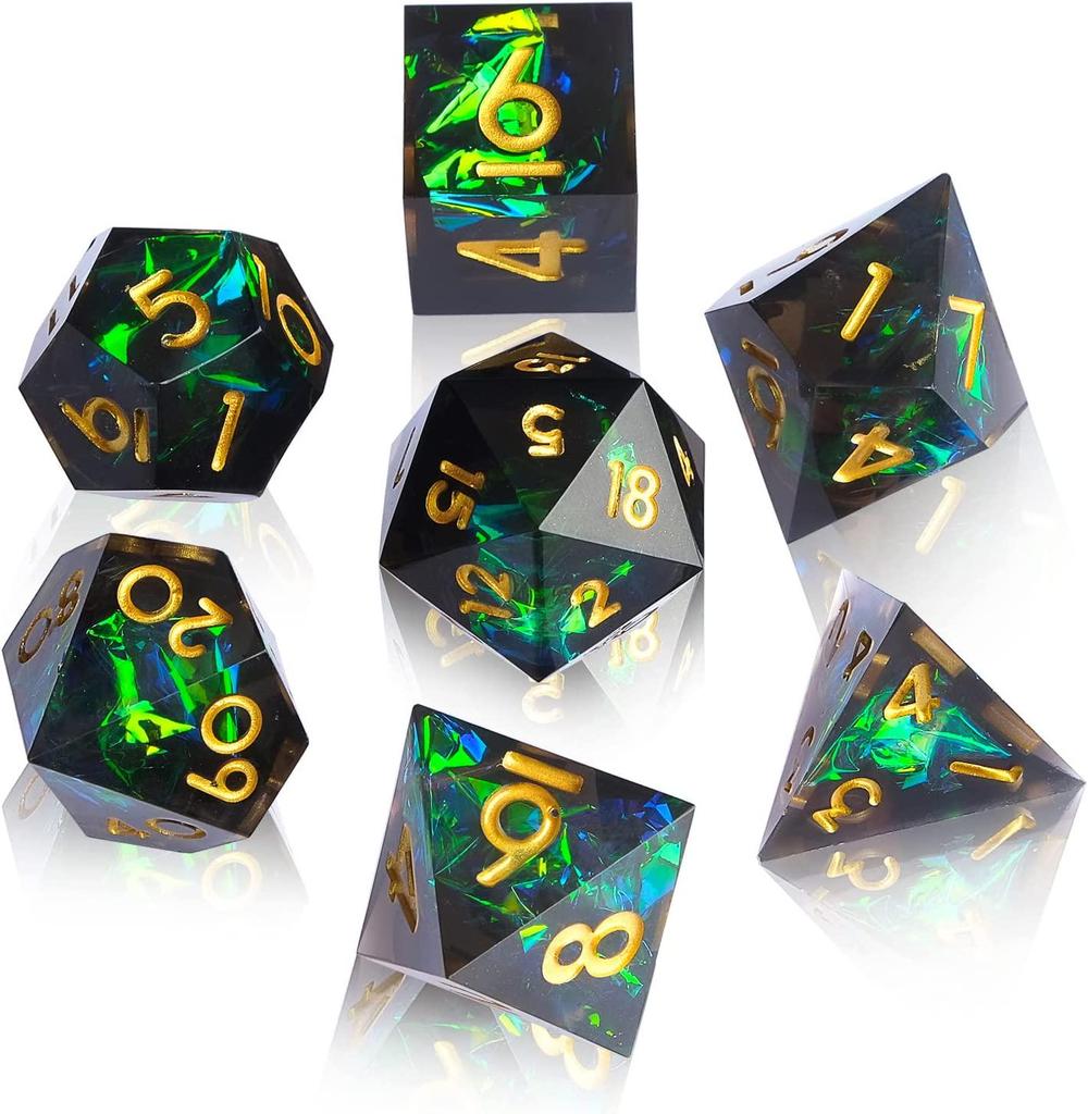 Resin Pointed Dice for DND & COC: Multifaceted Solid D6 for Board Games & RPGs