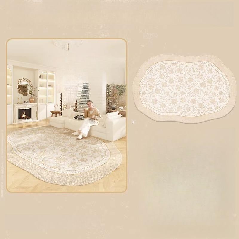 French Style Bedroom Decor Carpet Irregular Shape Carpets for Living Room Thicken Plush Lounge Floor Mat Fluffy Soft Bedside Rug