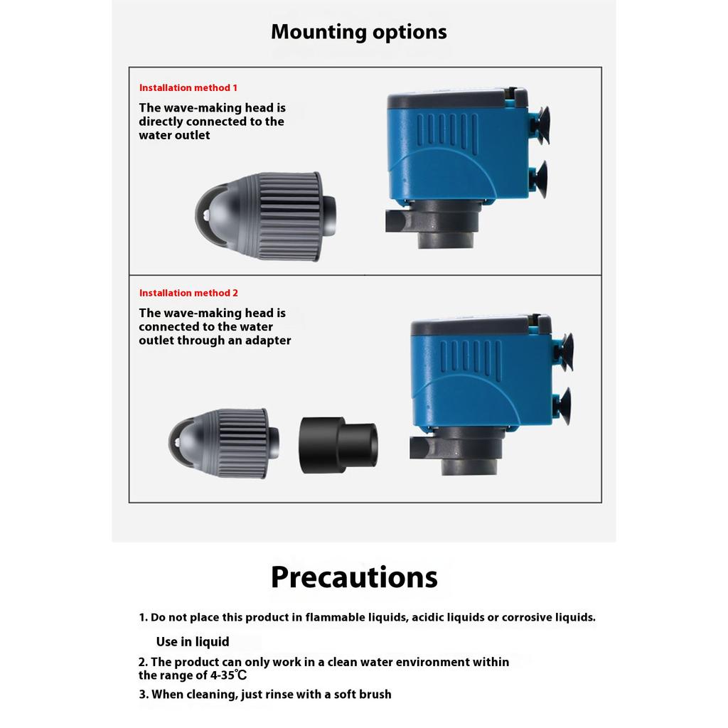 Вращение на 360 градусов, Создатель течения для водных питомцев, Устройство для создания спокойного потока, Для среды обитания морских животных в теплой воде, Прочная конструкция из АБС-пластика, Простая сборка