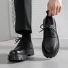 Big Upturned Head Square Head Niche Leather Shoes Platform Heightening Heel Versatile British Derby Shoes Hairstylist Men's Shoes Tide 4135-R