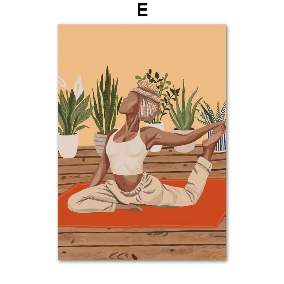 Абстрактная модная девушка, читающая йогу, отдых, пальмовый лист, скандинавский плакат, настенный художественный принт, холст, картина, Декор, фотографии для гостиной