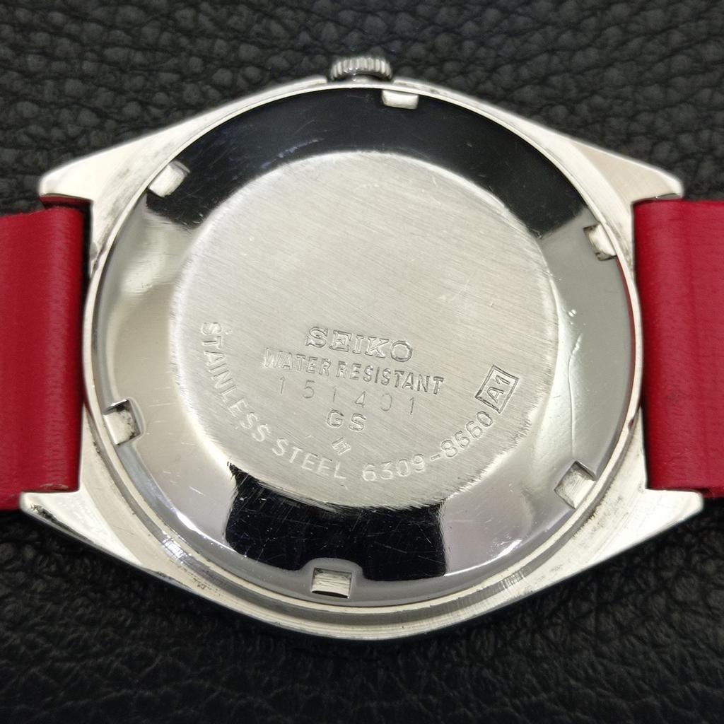 Seiko 5 АВТОМАТИЧЕСКИЕ 6309A ЯПОНСКИЕ МУЖСКИЕ ВИНТАЖНЫЕ ЧАСЫ С АРАБСКИМ ЦИФЕРБЛАТОМ КРАСНОГО ЦВЕТА a701587-5 R206b-a701587