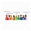 12 Pieces Wooden Toy Figures with Hats Educational Human Figure Wood Developmental Peg