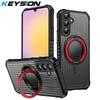 KEYSION 360°Rotating Ring Stand Case for Samsung Galaxy A54 5G A34 A14 4G Matte Transparent Magnetic Shockproof Phone Back Cover