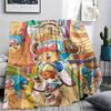 1 шт. Плед из фланели с рисунком Тони Тони Чоппера из One Piece. Подходит для всех сезонов. Для домашнего декора. Тепло и комфорт. Подарки. Праздничный подарок.