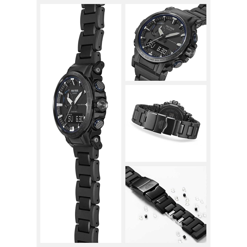 Часы Casio Pro Trek [Официальный японский продукт] Линия Climber Радиоуправляемые солнечные часы Сделаны из биомассы PRW-61FC-1JF Мужские Черные