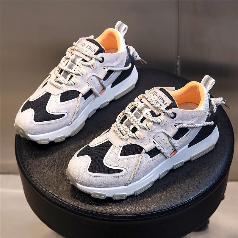 Dad shoes women's spring 2025 new thick-soled heightening casual leather women's shoes running breathable sports shoes children