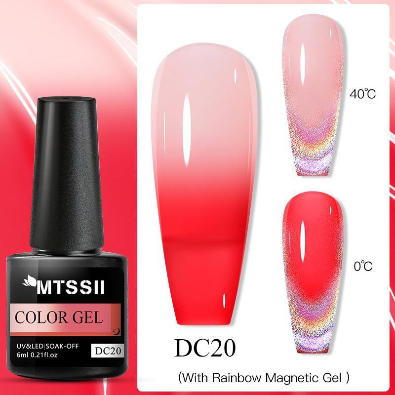 2 шт. Mtssii 6 мл терморадужный голографический магнитный гель с изображением кота, изменяющий температуру, магнитный гель-лак, лазерный гель для замачивания