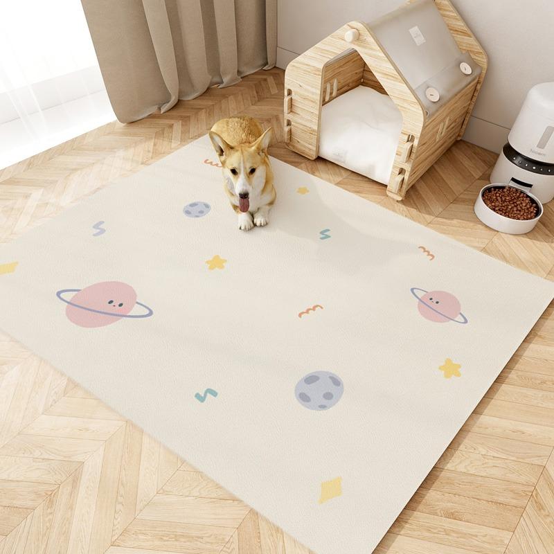 Коврик для пола для домашних животных из ПВХ кожи, водонепроницаемый ковер, коврик для ограждения для собак, устойчивые к царапинам, устойчивые к укусам коврики, протираемые, легко чистящиеся ковры
